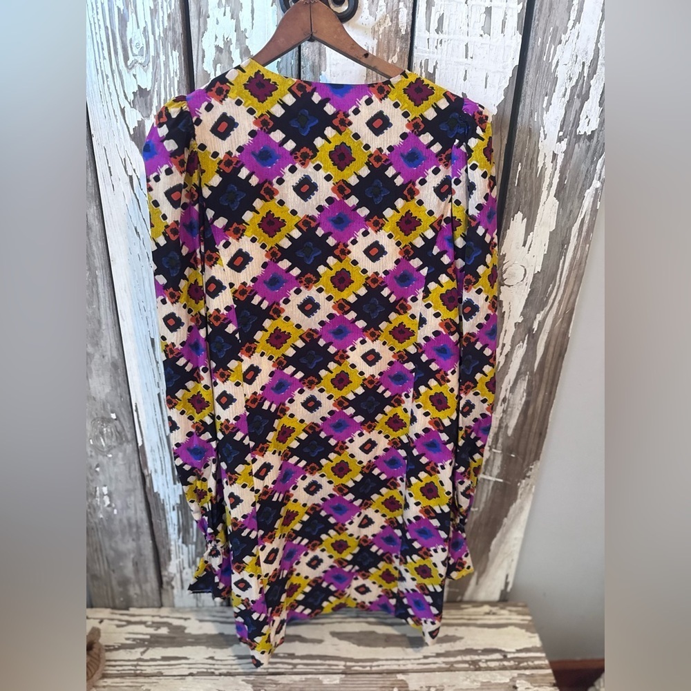 RHODE Nara Dress in Aquarelle Size Large Multicolor Geometric Pattern Button up - Picture 7 of 8